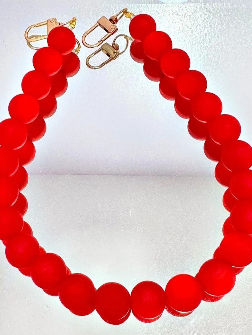 New Red Beaded Bag Chain 18 inches